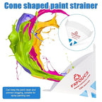 100 Pack of Premium Paint Strainers with 190 Micron Fine Mesh Filters - 3D Printing Ultra-Flow Blue Nylon Cone Strainers for Paint and Fluid Filtration