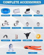 Compressed Air Line Kit, 3/4 Inch ID x 100FT HDPE-Aluminum Compressed Air Piping System, Garage Air Compressor Line Kit Accessories for Shop | 200 PSI | 85PCS