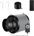 MELONFARM 6 inch Air Carbon Filter Smelliness Control with Australia Virgin Charcoal, Built-in 14cm Fan Low Nois and Speed Controller, Smelliness Scrubber for Inline Duct Fan, Grow Tent 6" x 13.4"