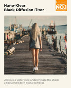 K&F CONCEPT 46mm Black Diffusion 1/8 Filter, Mist Dreamy Cinematic Effect Filter for Video/Vlog/Portrait Photography K-Series