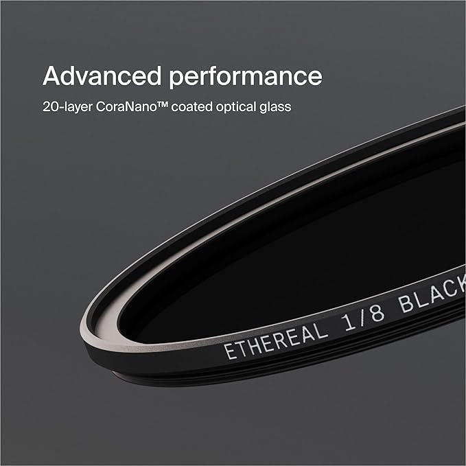 Urth 55mm Magnetic Ethereal Black Mist ⅛ Diffusion Lens Filter (Plus+) - Cinematic Effect, 20-Layer Nano-Coated Light Dispersing Particles