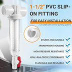 100 Mesh Spin Down Sand Separator/Sediment Water Filter System, 1.5 Inch PVC Slip Inlet/Outlet, 50 GPM, Replacement for Rusco Vu-Flow Spin-Down Filter