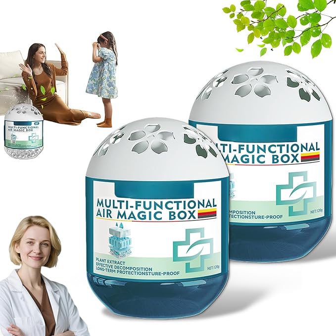 2026 Upgraded Indoor Air Purification Dust Removal Magic Box, Automatic Dust-Sucking & Plant-Based, Multi Functional Air Magic Box Dust Cleaner, No Electricity & Noise for Any Room (2pcs)