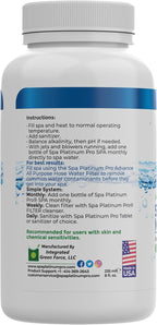 Spa Platinum Pro Hot Tub Water Clarifier, Spa Water Clarifier for Hot Tub For Crystal Clear Water, Fast Acting All Natural Compounds Hot Tub Clarifier to Keep Spa Clear & Balanced for 1 Month 8 Oz