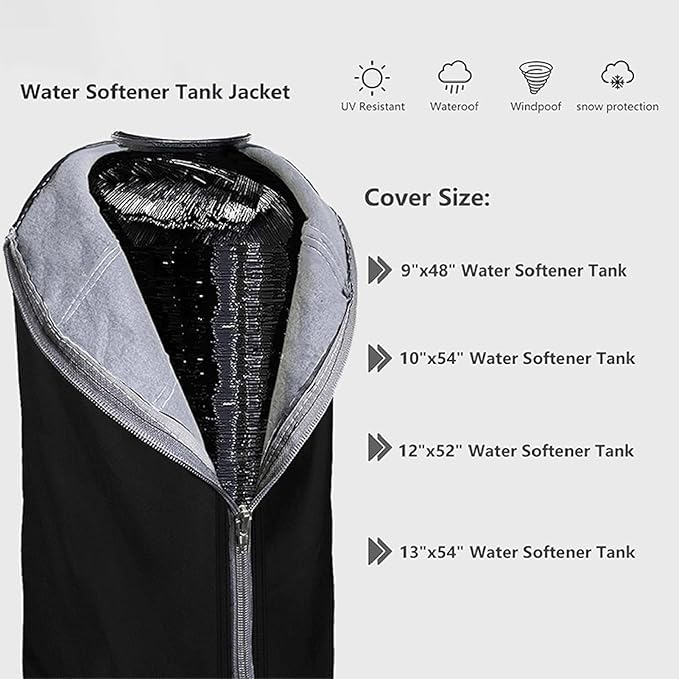 Water Softener Cover – Heavy Duty Tank Protection Fabric, Waterproof Equipment Shield Layer, UV Resistant Outdoor Guard | Water Filter Tank Protector for Home, Weather Defense, Long Term Outdoor Use