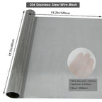 304 Stainless Steel Mesh 200Mesh, 15.7"x47.2"(40x120cm) Metal Mesh Screen, Woven Fine Wire Mesh Easy to Cut for Filter Mesh, Filtration Cloth and DIY Project