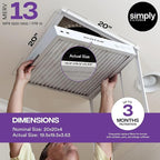Simply 20x20x4 Air Filter, MERV 13, 6 Pack, Furnace Air Filter for HVAC (Actual Size:19.5"x19.5"x3.63") DUST, Pet, & Allergy Control