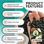 4 Pounds(8-Pack) Odor Absorbing Filter Refills for Lomi Smart Waste Kitchen Composter, Activated Charcoal Refills Compatible with Lomi Kitchen Composter