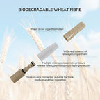 Cigarette Filters Wheat Straw 12pcs Cigarette Holder Reusable Clean Tar Tobacco Filter with Multi-Filtering for Standard Size Cigarettes Ø8mm,Slim Cigarettes Ø6mm and Ø5mm