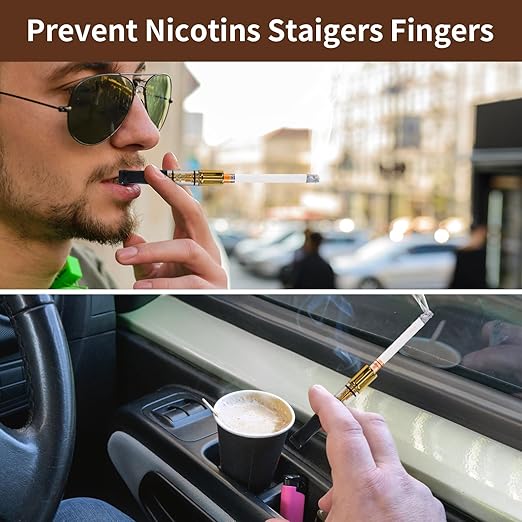 Cigarette Filters Gold Plating 10pcs Cigarette Holder Reusable Clean Tar Tobacco Filter with Multi-Filtering for Standard Size Cigarettes Ø8mm,Slim Cigarettes Ø6mm and Ø5mm