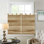 Light Brown Wood Grain Bedroom Curtains 63 Inch Length, Window Curtains Tab Top, Western Farmhouse Barn Door Light Filtering Window Treatments Drapes 42"x63" 2 Panel
