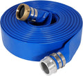 1" x 50 ft Backwash Hose for Swimming Pools, Heavy Duty PVC Lay Flat Water Discharge Hose,Durable Pool Drain Hose with Aluminum Pin Lug Fittings for Pump And Filters