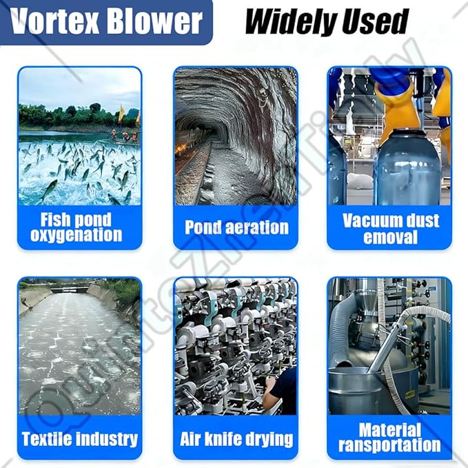 Vortex Ring Regenerative Blower,Single Phase High-Pressure Industrial Vacuum Pump,Electric Air Pump,for Industrial Applications,Construction Sites,Fish Pond Aeration 1100W/1.48HP