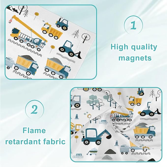 6 Pcs Fluorescent Light Covers for Ceiling Lights Construction Vehicles Machinery Trucks Cranes Cement Mixers Blue Decorative Magnets Light Filters for Office Home Classroom Must Haves 4’ x 2’