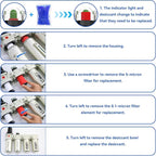 1/2" NPT Industrial Grade 4 Stage Air-Dryer-for-Compressor, Air-Compressor-Water-Separator-System for Plasma Cutter and Paint Spray,2Filter&2Dryer System.Manual Drain