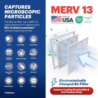 BNX TruFilter 10x24x1 Air Filter MERV 13 (4-Pack) - MADE IN USA - Electrostatic Pleated Air Conditioner HVAC AC Furnace Filters for Allergies, Pollen, Mold, Bacteria, Smoke, Allergen, MPR 1900 FPR 10