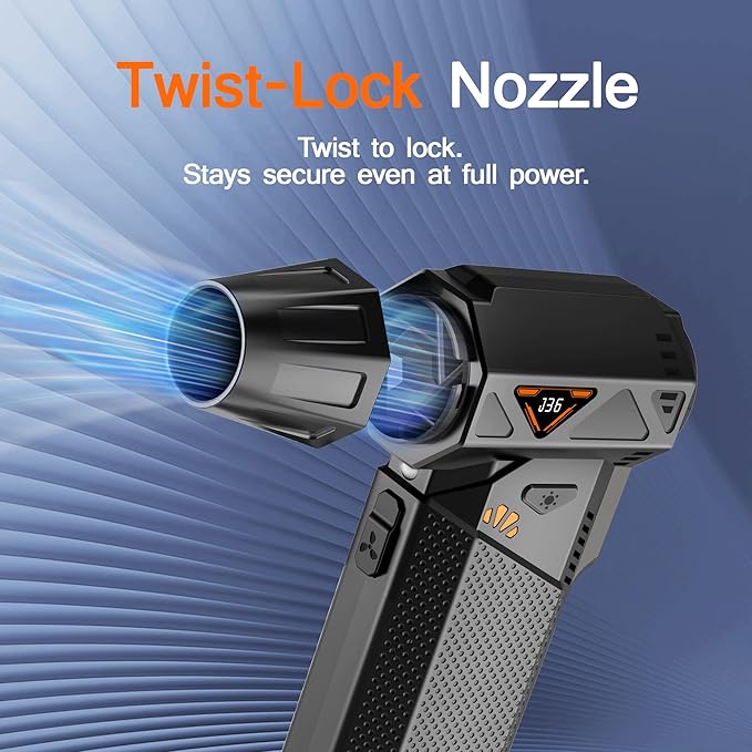 Compressed Air Duster, 2-in-1 Cordless Electric Air Duster & Mini Vacuum, High-Speed Brushless Motor, 8000mAh Rechargeable, Type-C, for Electronics, Keyboard, Car & Home Cleaning