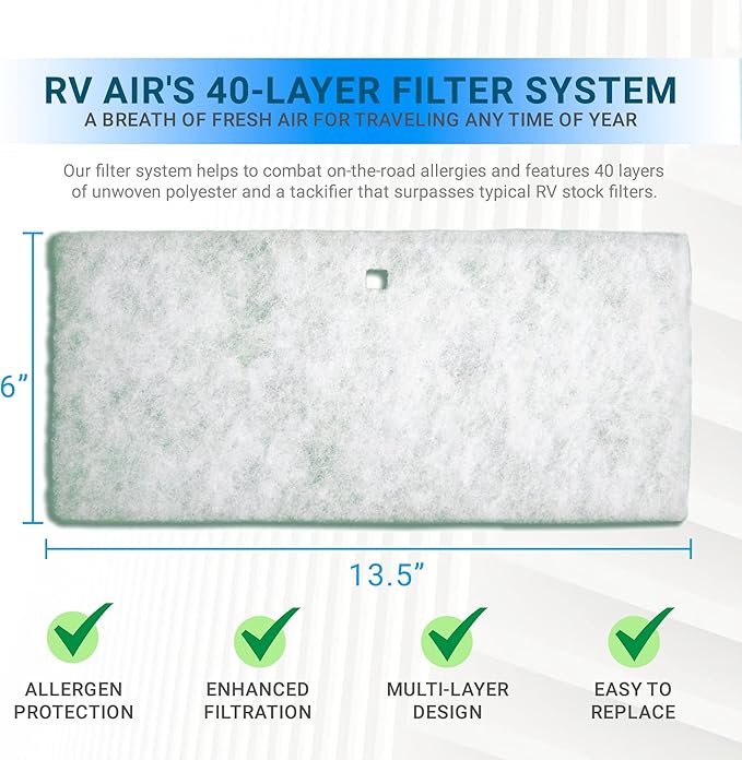 AC Filter - Air Conditioner Replacement Filters - RV Air Cleaner - Camper Accessories for Travel Trailers - Easy to Install Vent Filter - 12.875 x 5.5 x 0.75 in (4 Filters for AC 160G)