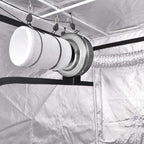 iPower GLFANXINL4FILT4MD8CTR 4 Inch 190 CFM Inline Fan Carbon Filter 8 Feet Ducting Combo with Variable Speed Controller and Rope Hanger for Grow Tent Ventilation, 4" Fan & Filter, Grey