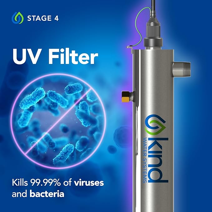 Kind Water Replacement Filter Set – Sediment Filter, UV Lamp & Quartz Sleeve – Fits E-2000 UV Whole House System – Annual Maintenance Kit for Clean, Safe Water
