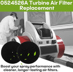 0524526A Air Filter Replacement for Capspray Turbine 75 95 105 115, Compatible Pre Filter Kit for HVLP Paint Sprayer, High-Density Foam Air Intake Filter, 2-Pack