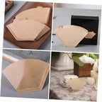 200pcs Unbleached Coffee Filter Papers for Drip Coffee Makers and Espresso Machines Cone Filters for Flavor Extraction Brewing Accessories