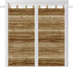 Vintage Western Living Room Curtains 84 Inch Length, Window Curtains Tab Top, Rustic Farmhouse Wooden Grain Barn Door Light Filtering Window Treatments Drapes 42"x84" 2 Panel