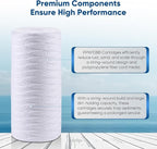 PUREPLUS 25 Micron 10 x 4.5 Whole House String Wound Sediment Filter for Well Water, Replacement Cartridge for 84637, WPX5BB97P, PC10, CW5-BBS, 355215-45, WP10BB97P, WP5BB97P, 4Pack