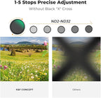 K&F CONCEPT 52mm Black Diffusion Mist 1/4 & Variable ND2-32 in-1 Filter Cinematic Effect Neutral Density Filter for Camera Lens with 18 Multi-Layer Coatings (K- Series)