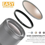 49mm to 82mm Step-up Adapter Rings Filter Adapter Black Metal Step Down Filter Ring Adapter Compatible with All Brand UV CPL ND Camera Lens Filter Stepping Rings (49mm-82mm)