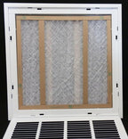 HVAC Premium 32" X 10" Steel Return Air Filter Grille for 1" Filter - Fixed Hinged - HVAC DUCT COVER - Flat Stamped Face - White [Outer Dimensions: 34 5/8"w X 12 5/8"h]