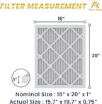 MervKing 16x20x1 Air Filter Actual Size: 15.7" x 19.7" x 0.75" MERV 8 MPR 600-700 | MADE IN USA | 12-Pack | Pleated HVAC AC Furnace Replacement