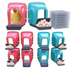 Nesting Boxes for Chickens - 10 Pack Roll Away Nesting Boxes Chicken Coop with Perch, Durable Plastic Chicken Laying Box with Pull Out Egg Tray, Poultry Farm & Hen House Accessories