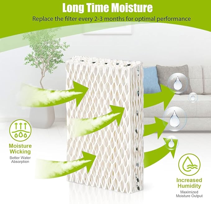 4 Pack WF813 Humidifier Filters Wick Replacement Compatible with ReliOn RCM-832 RCM-832N WF813 DH832 ProCare PCWF813 Equate EQWF813 EQ-2119-UL Duracraft DH-830 Cool Mist Humidifier Filters