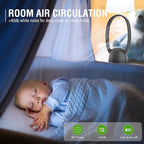 Bladeless Fan and Air Purifier Combo 26-Inch, HEPA-Filter, 8-Speed, 120° Oscillating, Remote Control, 8H Sleep Timer, Black (MT1004)