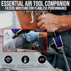 LEMATEC Compressed Air Dryer with Desiccant Filter System - Removes Oil, Water & Moisture for Pneumatic Tools, HVLP Paint Spray Guns - 150 PSI, 22 CFM Flow Rate - 3/8"
