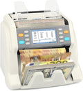 RIBAO MC-40 Mixed Denomination Money Counter, Business Grade Cash Counting Machine, CIS/UV/MT Counterfeit Detection, Muti Currency Bill Counter Printer Compatible Value Count
