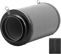 iPower 6 Inch Air Carbon Filter Odor Control with Premium Australia Virgin Charcoal for Inline Fan, Indoor Grow Tent, Hydroponics, Reversible Flange, Prefilter Included, Black