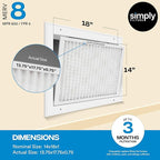 Simply 14x18x1 Air Filter, Merv 8, MPR 600, 12 Pack, Furnace Air Filter for HVAC (Actual Size: 13.75"x17.75"x0.75") DUST, Pet, & Allergy Control