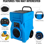 MOUNTO 1000cfm Portable Industrial Air Purifier Negative Air Scrubber - Powerful 1HP Motor, True HEPA Filter, 2-Speed, Handle and wheels 3-Year Warranty