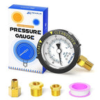 MEANLIN MEASURE 0~60Psi Stainless Steel Start and Clean Filter Pressure Gauge 1/4" NPT Waterproof for Pool Filter Pump Swimming Pool, Spa Lower Mount with Rotatable Plastic Frame and Hex Bushing