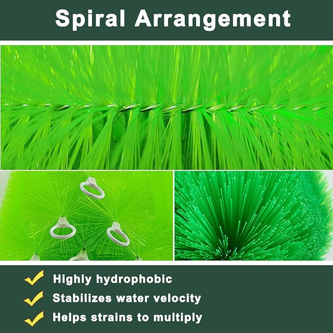 50 Packs Filter Brushes Aquarium Brushes Set for Koi Pond Water Garden Outdoor Pond Skimmers Brush Filter Cleaning Brush 39 Inch by 4.7 Inch (Green)
