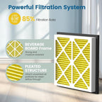 20x20x3 MERV 11 Air Filter Compatible with Zephyr VGF Series 20x20x3 Whole Home Deep Pleated Return Air Grille Filter, MERV 11 Air Filtration System, Yellow 2 Pack