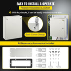 VEVOR NEMA Steel Enclosure, 20 x 16 x 6'' NEMA 4X Steel Electrical Box, IP66 Waterproof & Dustproof, Outdoor/Indoor Electrical Junction Box, with Mounting Plate