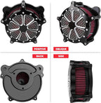 Twin Cam Air Filter, High Flow Air Filter Kit Compatibel with Harley Davidson Touring Street Glide/Road Glide/Softail/Trike/Dyna FBW 2008-2017 air intake Drift