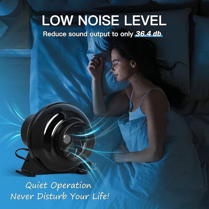 iPower 4 Inch 230 CFM Inline Duct Ventilation Fan Quiet Vent Blower for Hydroponics Grow Tent, Greenhouse Air Circulation, Upgrade
