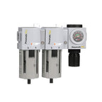PneumaticPlus PPC4C-N06G StageAir Drying System- Air Particulate 5 Micron Filter, 0.3 Micron Coalescing Filter & Air Pressure Regulator Combo 3/4" NPT,Poly Bowl-Guard, Manual Drain,Embedded Gauge