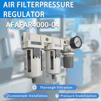 XingNEeng 1/2" NPT Compressed Air Filter Regulator Lubricator (FRL) Combo, Water/Oil Trap Separator, Air Pressure Regulator with Pressure Gauge(0-150 psi), Semi-Auto Drain, Poly Bowl, Metal Bracket