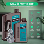 SUNLU 3D Printer Resin 4kg, Fast Curing Standard 3D Resin for LCD DLP SLA Resin 3D Printers, 395 to 405nm UV Curing 3D Printing Liquid Photopolymer Resin, Low Shrinkage, High Precision, 4000g, Black