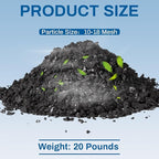 Timgle Bulk Water Air Filter Activated Charcoal Coconut Hull Granular Activated Carbon 10-18 Mesh Water Distiller Charcoal Filters Media for Filtration(20 Lbs)